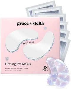 grace & stella Under Eye Patches with Peptides & Rice Extract - Firming Eye Masks for Dark Circles and Puffiness - Iridescent Eye Mask Patches for Firmer-Looking Skin - Vegan, Cruelty-Free, 48 Pairs