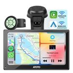 ATOTO P5 7inch QLED Touchscreen Portable Car Stereo, Wireless CarPlay & Wireless Android Auto, MirrorLink, Glare-Suppressing, Mirrorlink, Bluetooth, AUX/FM Output, GPS Navigation, P507SD-S01