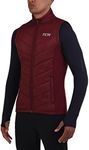 TCA Men's Excel Runner Walking Hiking Lightweight Full Zip Sleveless Puffer Padded Vest with Zipper Pockets- Cabernet, XX-Large