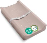 Sleepah Vegan Leather Baby Changing Pad – Contoured Waterproof & Wipeable Foam Changing Pad for Dresser or Table with Removable, Machine-Washable Cover – Standard Size Diaper Changing Pad – Tan