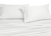 King, White : Royal's Solid White 250-Thread-Count 4pc King Bed Sheet Set 100-Percent Cotton, Superior Percale Weave, Crispy Soft, Deep Pocket, 100% Cotton