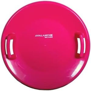 Avalanche Brands | 25" Downhill Saucer Snow Sled | Pink | Durable Handles & Safe for All Ages