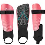 Northdeer Kids Football Shin Guards with Ankle Protection - Shin Pads for Kids Adults Boys Girls (Pink L)