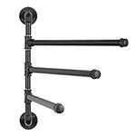 DOITOOL Swivel Towel Bar Swing Out Towel Rack 3- Arm Wall Mounted Towel Hanger Rotation Space Saving Industrial Pipe Towel Holder for Bathroom