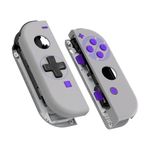 eXtremeRate Classics SNES Style Soft Touch Joycon Handheld Controller Housing (D-Pad Version) with Full Set Buttons, DIY Shell Case for Nintendo Switch Joy-Con – Console Shell NOT Included