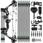 NorthSpoor Compound Bow and Arrow Set, Adjustable Hunting Compound Bow Set Drawing Weight 0-70lbs, 320fps with Complete Accessories, Suitable for Adults, Teenagers, Beginners, Outdoor Shooting