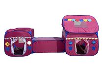 Home Cute Jumbo Size 3 in 1 Pop-Up Kids Play Tent House with Crawl Tunnel (Cube Tent and Hut Tent House Pink)