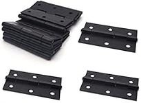 XMHF Cabinet Gate Closet Door Hinges 2.4"x1.5" Home Furniture Hardware Folding Butt Hinges Black with Mounting Screws Pack of 12