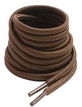 VSUDO 140 cm Round Brown Boot Laces, Brown Shoe Laces for Boots, 4mm Diameter Walking Boot Laces for Walking Boots, Heavy Duty Work Boot Laces for Work Boots, Hiking Boot Laces (1 Pair-Brown-140cm)