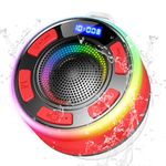 Bluetooth Shower Speaker, Portable Wireless Speaker IP7 Waterproof Speaker 360° Surround Sound, LED Light, Bulit-in Mic, Bathroom Speaker with Suction Cup for Bathroom, Outdoor, Party, Travel (New)