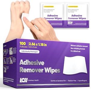 100 CT Adhesive Remover Wipes – Strong & Effective Skin Adhesive Remover – 2 Ply 2.56x1.18in (6.5x3cm) – Medical Adhesive Remover for Bandage, Tape, Dressings, and Ostomy Residue - By Livaclean Health