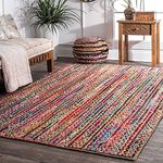 Suryansh Handloom Jute Design Rug 3x5 feet, Natural Fibers, Braided Reversible Carpet for Bedroom Living Room Dining Room, Rugs for Living Room