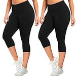 MOREFEEL Plus Size Capri Leggings for Women XL-4X- High Waisted Tummy Control Spandex Workout Soft Yoga Maternity Pants