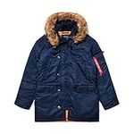 Alpha Industries N-3B Slim Fit Parka - Cold Weather Military Issue Parka - Replica Blue, XS