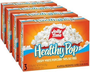 Jolly Time Healthy Pop Microwave Popcorn, Low Fat Gluten Free Non-GMO, 3oz Sharing Bag, 3 Bags Per Carton (Healthy Pop - Crispy N' White, 3 Ounce (Pack of 12))