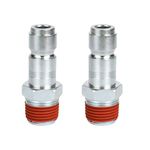 WYNNsky Automotive Air Plug, 1/2 Inch Body Size, 1/2 Inch NPT Male Threads Size, 2 Pieces Steel Air Compressor Hose Accessories Fittings