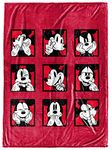 Disney Mickey Mouse Expressions Throw Blanket - Measures 50 x 70 inches - Fade Resistant Super Soft Fleece Bedding (Official Product)