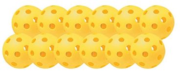 Champion Sports 9" Hollow Plastic Baseballs - Athletic Baseball Equipment - Regulation Size Balls - Fun for All Ages - Lightweight/Durable - Pack of 12 Yellow