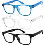 Blue Light Glasses for Kids Anti Eyestrain UV Protection, Computer Gaming TV Phone Kids Blue Light Glasses for Boys Girls 3 Pack Age 3-12