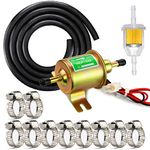 GeeBat Universal Electric Fuel Pump Kit for Carburetor Lawn Mower, DC 12V (3-6PSI) Electric Fuel Pump + 2 Meter/6.56-Foot 5/16" ID Fuel Line + Fuel Filters + 10pcs Hose Clamp