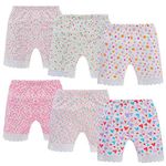 Anntry 2-12 Years Old Girl’s Solid Color Biking Shorts Safety Dress Boyshort Panties for Toddlers 6 Pack Underwear (Flower-1, 6-8 Years)