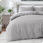 Bare Home Duvet Cover Set Full Size - Premium 1800 Super Soft Duvet Covers Collection - Lightweight, Duvet Cover - Soft Textured Bedding Duvet Cover (Full, Light Grey)