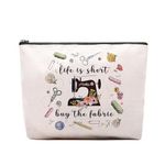 Sewing Gifts for Women Sewing Lovers Makeup Bag, Great Birthday Gift for Quilting Quilters, Seamstress Gifts for Women Cosmetic Bag Pouch