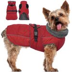 Bonaweite Dog Coat, Warm Dog Jacket, Windproof Dog Winter Coat, Paded Dog Hunting Vest with Harness Built in, Waterproof Dog Cold Weather Coats for Small Dogs, Extra Small Puppy Snow Puffer Clothes