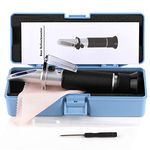 ERMA Science Lab Hand Refractometer with ATC, Range 0-32% Brix with 0.2% division, for Wine, Brandy, Beer, Fruits, Cutting Liquid, with Calibration Solution