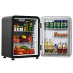 TANGZON Mini Refrigerator, 42L/68L Compact Portable Fridge with Auto Defrost, Reversible Hinged Door, Adjustable Temperature and Glass Shelf, Table Top Cooler for Home, Office & Dorm (68L, Black)