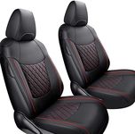 GIANT PANDA Pu Leather Car Seat Covers - Full Set Custom Fit for Toyota RAV4 (LE/Hybrid/XLE/XLE Premium/2019-2025) - Black+Red