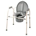 MedPro Comfort Plus - 3-in-1 Bedside Commode, Toilet Safety Frame, and Raised Toilet Seat - Extra Wide Ergonomic Design, Adjustable Height, 350 lb Capacity, Tool-Free Assembly