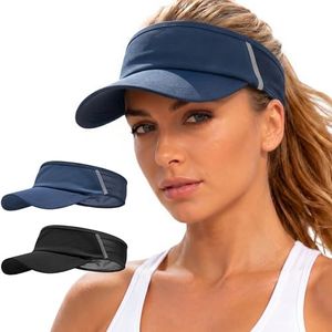 OLIKER Sun Visor Hat for Women & Men UV Protection Lightweight Breathable Foldable Summer Sports Cap for Running Tennis Golf Pickleball Outdoor Beach (2, Black+darkblue)