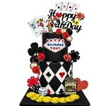 35 PCS Casino Cake Toppers Casino Cake Decoration with Mini Slot Toy Machine Poker Casino Birthday cake Toppers Poker Chips Dices for Las Vegas Scene Birthday Party Decoration Supplies (casino 2)