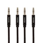 PUFFER Audio Aux Cable 1M/3.3ft Nylon Braided 3.5mm for Car, Headphone, Samsung, iPhone, iPad, iPod, Echo Dot, Tablet, Smartphone, Android, Apple, Stereos, Laptop and more[2 Pack]