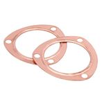 3 inch Header Collector Gaskets 2pcs 3" Copper Header Exhaust Collector Gaskets Exhaust Gaskets Durable for SBC BBC 302 350 454 383