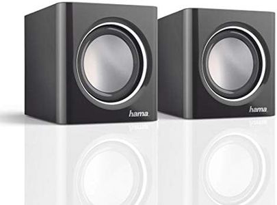 Hama Sonic Mobil 185 Notebook Speaker for PC, Laptop, Smartphone or Tablet with 3.5 mm Jack Plug Black/Silver