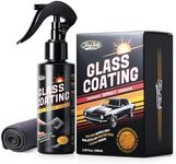 Toretark Car Ceramic Glass Coating Spray,Automotive Windshield Rain Repellant Glass Polish Protect, Long-Lasting Quick Dry Coat (3.38 fl oz +Towel)