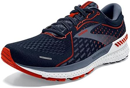 Brooks Men's Adrenaline Gts 21 Running Shoe, Navy Red Clay Gray, 12 US