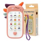 Bambebe Baby Phone Toys for 1 Year Old Boys Girls Gifts, Musical Baby Sounds Toys for Babies 12-18 Months, Interactive Baby Cell Phone Toy with Early Education & Music(Pink)