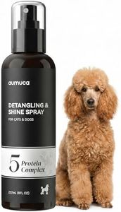 aumuca Dog Detangling & Shine Spray – Leave-in Conditioner & Dematting Spray for Doodles, Cats & Horses Without Buildup | 5-Protein Complex for Deep Repair & Enhanced Shine | 8 Fl Oz (Meadowfoam)