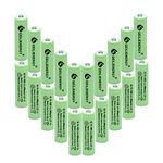 BAOBIAN AA 600mAh 1.2V NiMH Rechargeable Batteries for Solar Light,Solar Lamp,Garden Lights Green (20PCS)