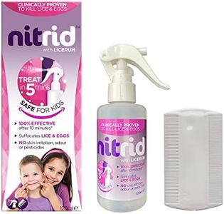 Nitrid All-In-One Head Lice Treatment Spray & Comb, 100% Effective, Kills Nits & Eggs, Includes Spray 120ml & Nit Comb