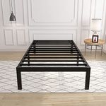 yookare 14 Inch 4000lbs Heavy Duty Support Basic Bed Frame/Mattress Foundation/Box Spring Replacement/Steel Slat Platform/Easy to Assemble/with Storage/Noise Free, Twin XL