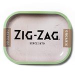 Zig-Zag - Iconic Metal Rolling Tray, Elegant Multipurpose Tray 4 Designs and 3 Sizes, Lightweight Smoke Tray, Curved Edges and Smooth Surface, Herb Accessory Tray, Small 18cm X 14cm, Organic (Green)