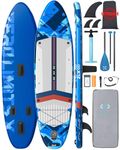 ZLX 11.5 FT Inflatable Stand Up Paddle Board with Accessories Premium SUP Board for All Skill Levels Youth & Adults Wide Stable Design Non-Slip Deck (Blue - 11.5 FT)