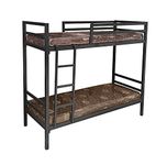 s k grill art Wrought Iron Metal Bunk Bed for Adults Matte Black (Single 3 x 6 feet)