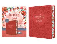 NLT Inspire FAITH Bible, Filament Enabled Edition, Coral: New Living Translation, Coral Blooms, Leatherlike, Filament Enabled: The Bible for Coloring & Creative Journaling