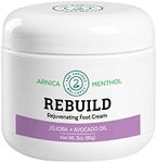 REBUILD - Fast-Acting Rejuvenating Skinceutical Foot Relief Cream, 3 Oz All Natural Repair Cream for Dry Cracked Feet & Heels with Arnica, Vitamins B5 & E, Aloe Vera & Shea Butter