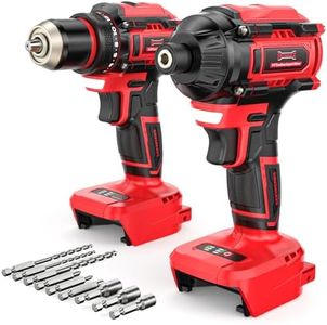 DIYtoolifz Cordless Drill and Impact Driver Set Compatible with Milwaukee 18V Battery (Bare Tool), Brushless Power Tool Combo Kit with Bits, Compact & Portable Driver Drill for Home DIY, Woodworking